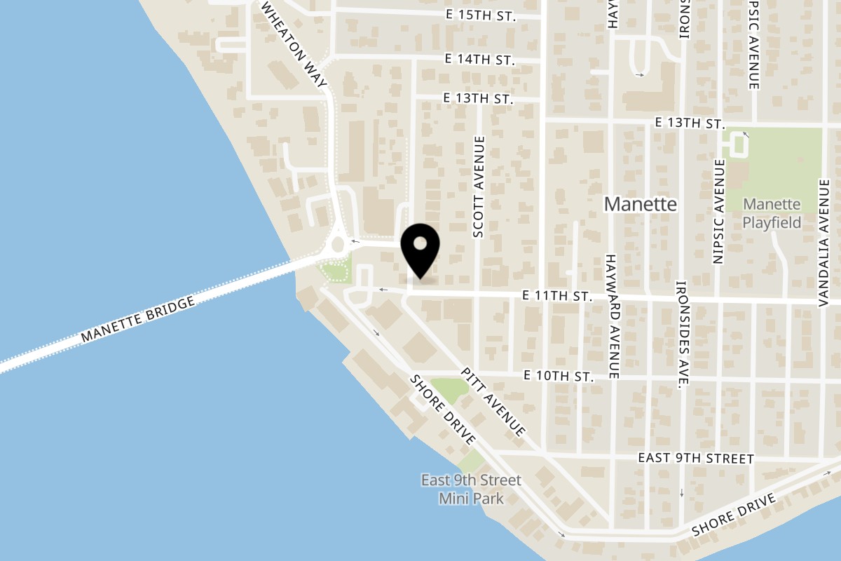 Map showing the location of Tamayo's 2 on 2100 E 11th St in Bremerton